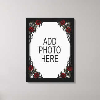 Red Gothic Rose Add Your Photo Frame Canvas Print