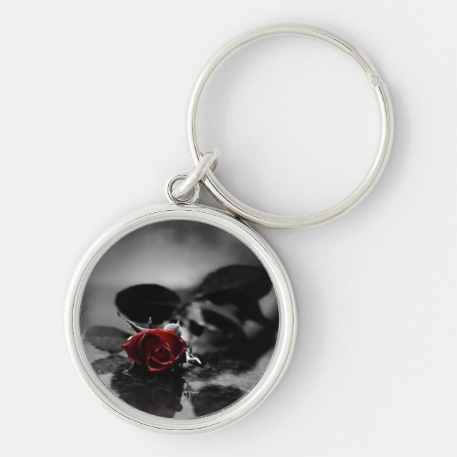 Red Gothic Rose Keychain (Front)