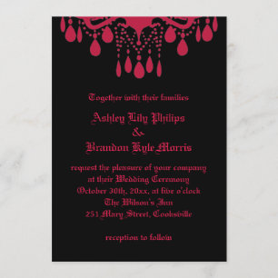 Red Gothic Wedding Invitation