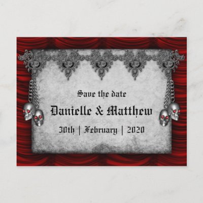Red Gothic Wedding Save the Date
