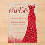 Red Gown 90th Birthday Party Acrylic Invitations<br><div class="desc">Red Gown 90th Birthday Party Acrylic Invitations

See many more variations in our collection below</div>