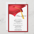 Red Grad Cap Graduation Party Invitation | Zazzle