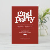 Red grad party modern bold typography simple invitation (Standing Front)