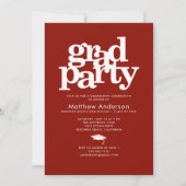 Red grad party modern bold typography simple invitation (Front)