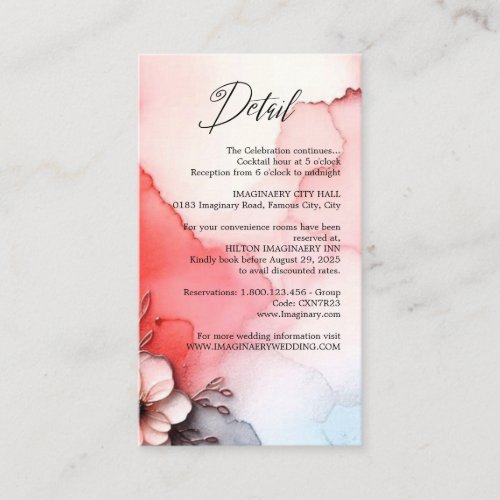 Red Gradation Romance Wedding Enclosure Card