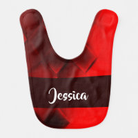 Red gradient diamond pattern baby bib