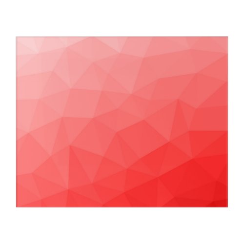 Red gradient geometric mesh pattern acrylic print