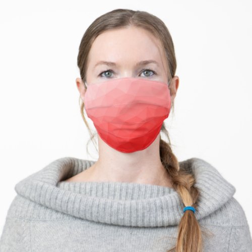 Red gradient geometric mesh pattern adult cloth face mask