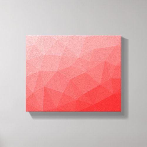 Red gradient geometric mesh pattern canvas print