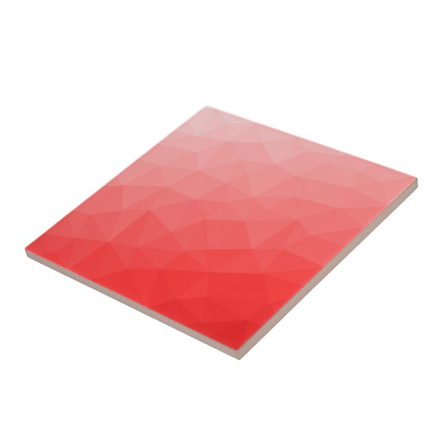 Red gradient geometric mesh pattern ceramic tile (Side)
