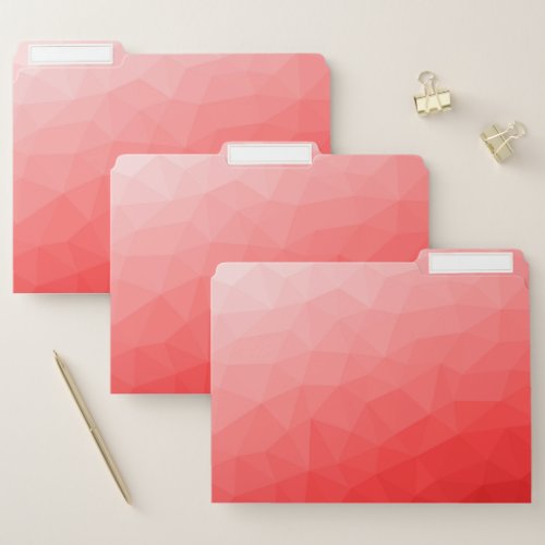 Red gradient geometric mesh pattern file folder