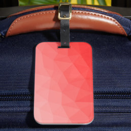 Red gradient geometric mesh pattern luggage tag