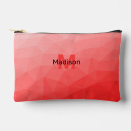 Red gradient geometric mesh pattern Monogram Accessory Pouch