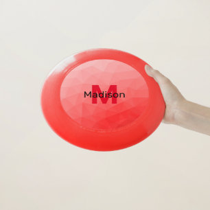 Red gradient geometric mesh pattern Monogram Wham-O Frisbee