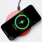 Red gradient geometric mesh pattern Monogram Wireless Charger (Phone)