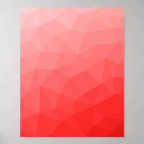 Red gradient geometric mesh pattern poster