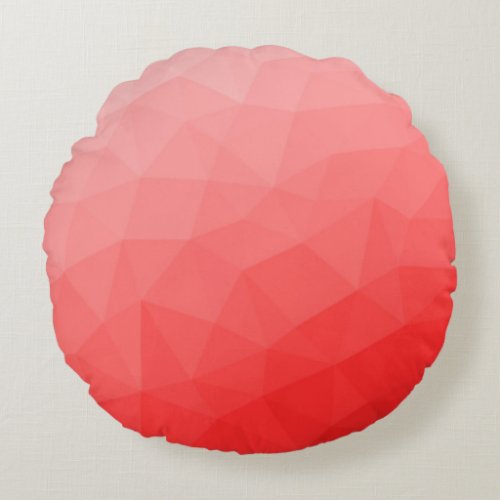 Red gradient geometric mesh pattern round pillow