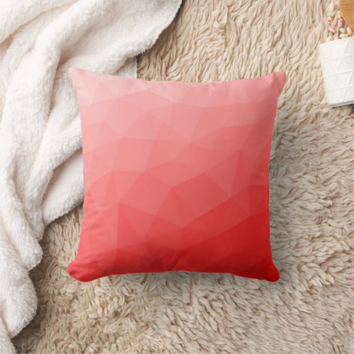 Red gradient geometric mesh pattern throw pillow