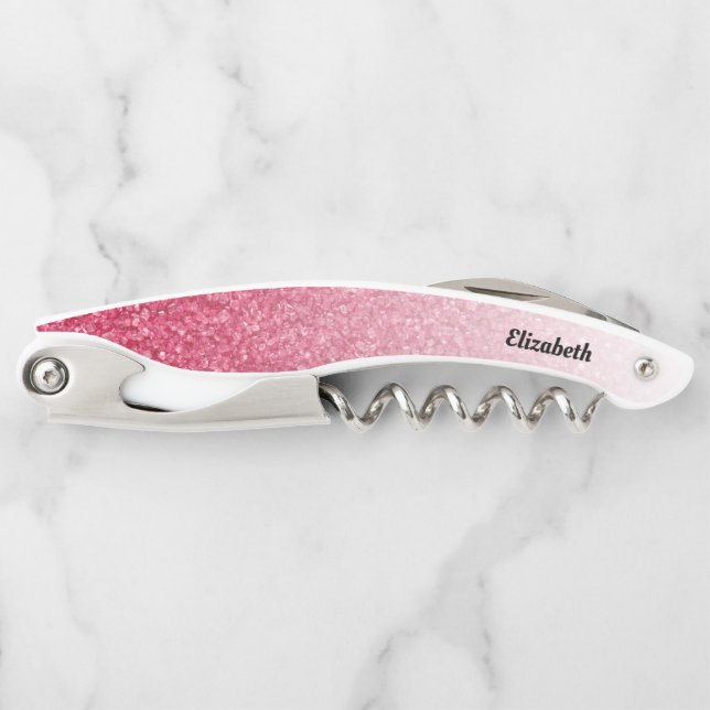 Red Gradient Glitter Waiter's Corkscrew (Front)