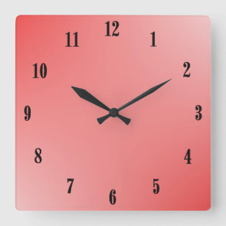 Red Gradient Square Wall Clock