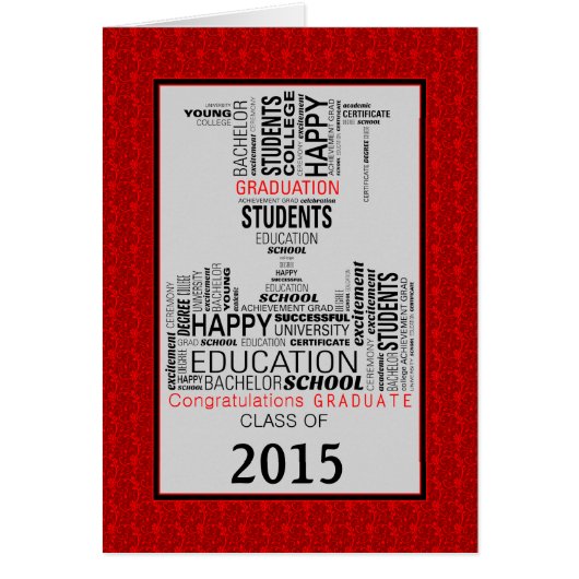 Red Graduate Collage Cards (Front)