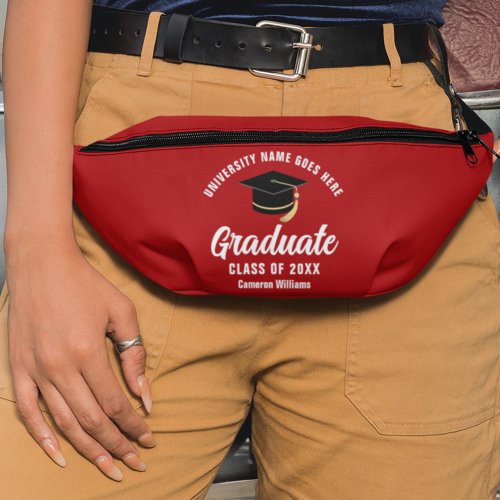 Red Graduate Custom 2024 Graduation Fanny Pack