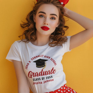 Red Graduate Custom 2025 Graduation Women's Tri-Blend Shirt