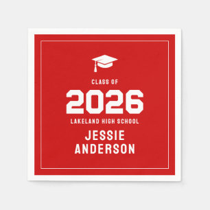 Red Graduation 2026 Napkins