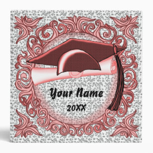 Red Graduation Cap custom binder