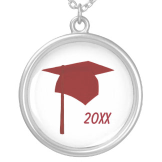 Red Graduation Cap Tassel with Year, Necklace