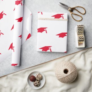 Red Graduation Caps Pattern - Graduation