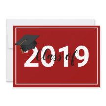 Red Graduation Class of 2019 Simplistic Chic