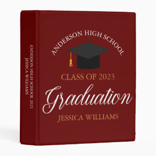 Red Graduation Class of 2023 Senior Graduate Gift Mini Binder