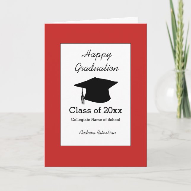 Red Graduation Class of 2025 Card (Front)