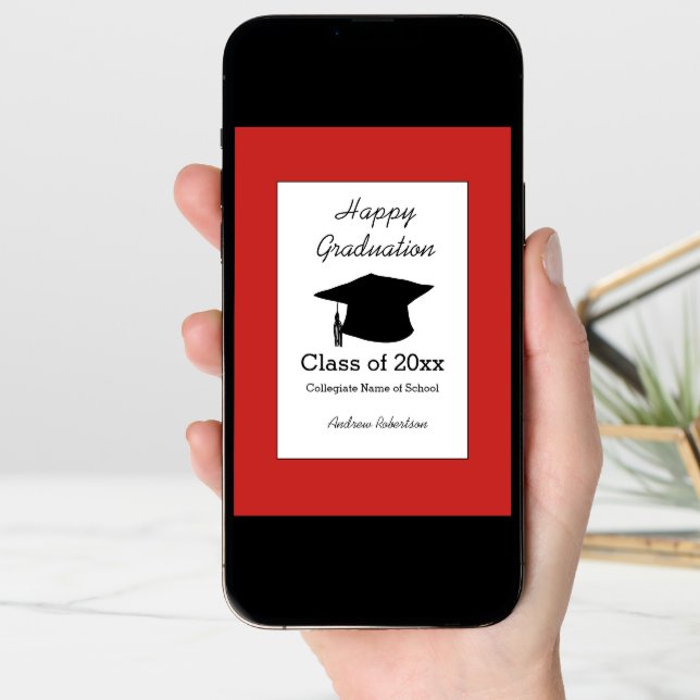 Red Graduation Class of 2025 Card (Front Digital)