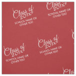 Red Graduation Class of Custom Year and Text Fabric