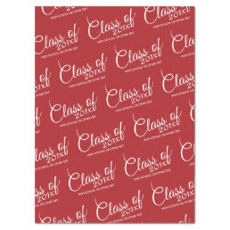 Red Graduation Class of Custom Year and Text Tissue Paper