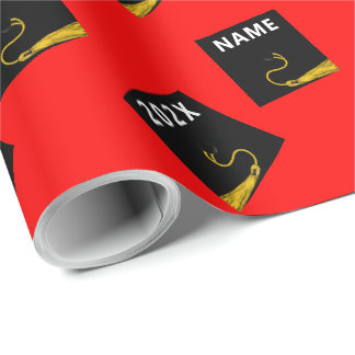 Red Graduation Gift Wrapping Paper