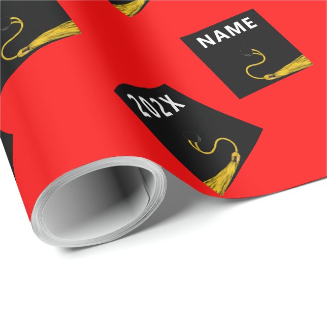 Red Graduation Gift Wrapping Paper (Roll Corner)