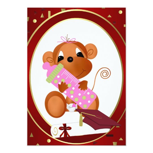 Red Graduation Inviation Card