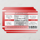 Red Graduation Party Admission Ticket Invitation (Front/Back)