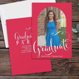 Red Graduation Party Arch Photo Template