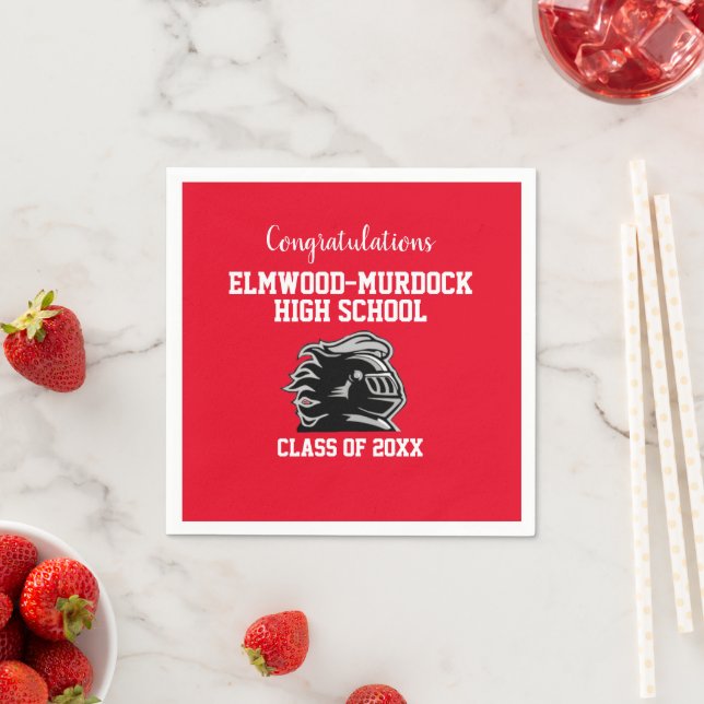 Red Graduation Party Decorations Napkins (Insitu)