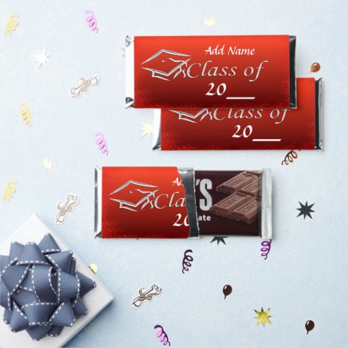 Red Graduation Party Favor Candy Wrappers Hershey Bar Favors