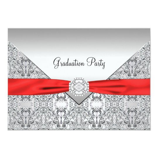 Red Graduation Party Invitation
