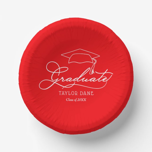 Red Graduation Party Paper Bowls (Front)