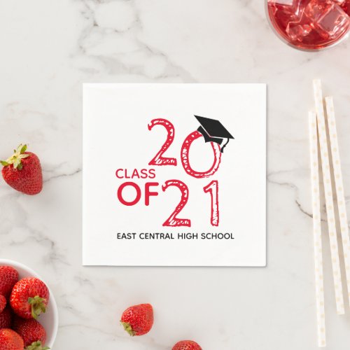 Red Graduation Party Supplies  Senior Class 2021 Napkins