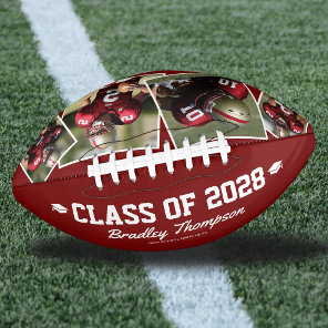 Red Graduation Photo Football Keepsake Gift