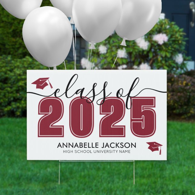Red Graduation Sign (Graduate Red Graduation Sign)