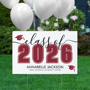 Red Graduation Yard Sign